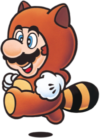 Tanooki Mario in Super Mario Bros. 3.
