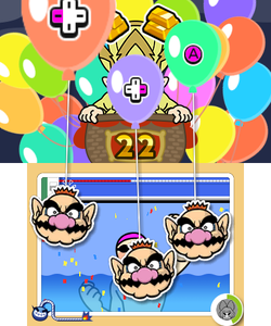 Screenshot of Wario Interrupts from WarioWare Gold
