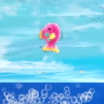 A small pink fish, from Yoshi and the Mysterious Book