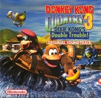 Cover of the CD containing the original soundtrack from Donkey Kong Country 3: Dixie Kong's Double Trouble!.