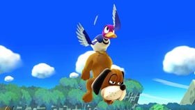 Duck Hunt's Duck Jump in Super Smash Bros. for Wii U.