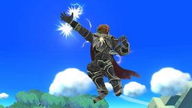 Ganondorf's Dark Dive in Super Smash Bros. for Wii U.
