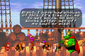 King K. Rool threatens to harm the Kong Family if they do not leave his ship quickly