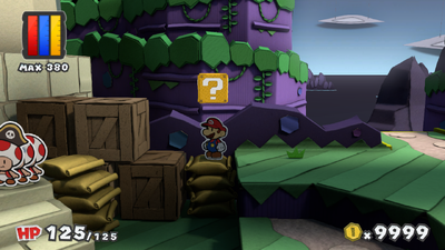 First ? Block in Lighthouse Island of Paper Mario: Color Splash.