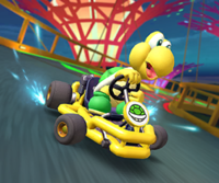 Thumbnail of the Metal Mario Cup challenge from the 2022 Anniversary Tour; a Time Trial challenge set on Singapore Speedway 2