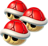 The icon for the Triple Red Shells in Mario Kart World