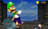 Luigi about to hammer some Shy Guys in the Bros. Attack Mega Thwonk in Mario & Luigi: Paper Jam