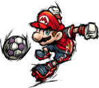 Mario as he appears in the final version of Super Mario Strikers
