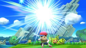 Ness uses PK Flash in Super Smash Bros. for Wii U.