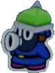 A Blue Spike Snifit from Paper Mario: Color Splash.