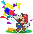 Mario with confetti