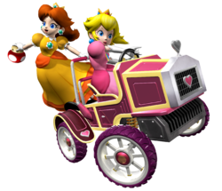 Artwork of Peach and Daisy for Mario Kart: Double Dash!!