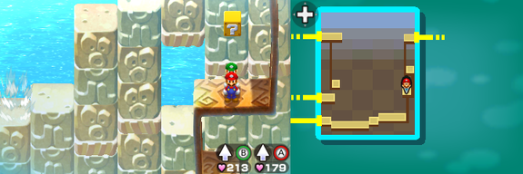 Block 38 in Plack Beach of Mario & Luigi: Bowser's Inside Story + Bowser Jr.'s Journey.