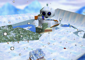 Screenshot of Snowman's Land from Super Mario 64.