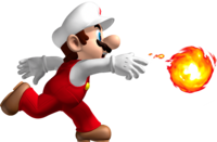 Artwork of Fire Mario in New Super Mario Bros. (also used in New Super Mario Bros. Wii)