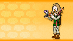 Slide from the Game & Wario Cast Roll featuring characters seen in the cutscenes for Arrow
