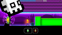 The level "Press Start" in Geometry Dash Subzero has a Warp Pipe for the player to enter.