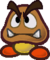 The sprite of a Goomba from Paper Mario: The Thousand-Year Door.