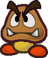 The sprite of a Goomba from Paper Mario: The Thousand-Year Door.