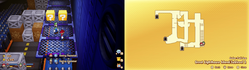 15th and 16th blocks in the Color-Full Sea Great Lighthouse Island from Mario & Luigi: Brothership