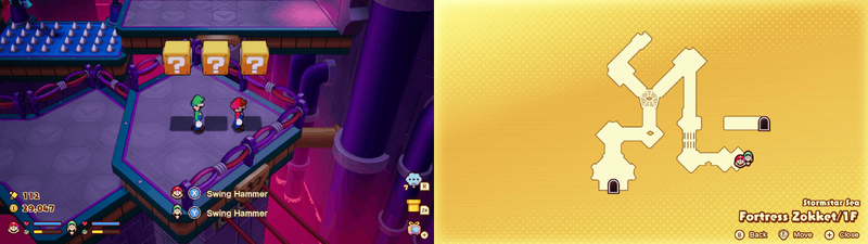 Blocks 7-8-9 in Fortress Zokket from Mario & Luigi: Brothership