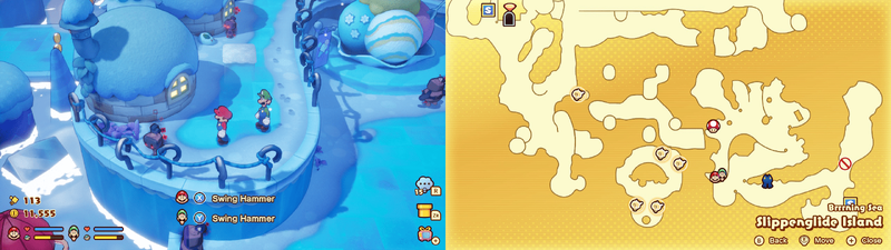 First hidden block in Slippenglide Island from Mario & Luigi: Brothership