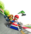 Mario, Bowser, and Luigi racing on Toad Circuit.