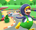 The course icon of the Reverse/Trick variant with Penguin Luigi