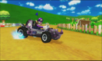 Waluigi drifting on this course in the demo movie