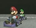 Mario and Luigi in a very early Mario Kart: Double Dash. (E3 2001)