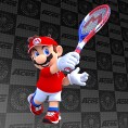 Artwork of Mario for Mario Tennis Aces, used in an opinion poll on Super Mario games for the Nintendo Switch family of systems