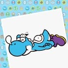 Thumbnail of a paint-by-number activity featuring Blue Yoshi