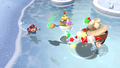 Mario and Bowser Jr. defeating a cat Goomba