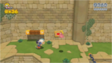 Princess Peach and a Chargin' Chuck, which is not found in the final game, in Spike's Lost City.