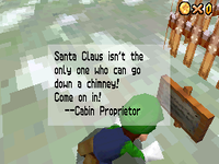 Santa Claus mentioned in Super Mario 64 (left) and Super Mario 64 DS (right).