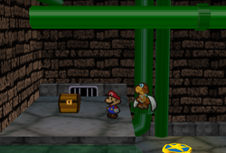 Second Treasure Chest in Toad Town Tunnels of Paper Mario.