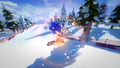Sonic competing in snowboarding.