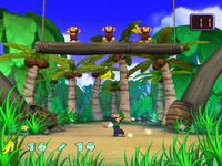 Luigi playing Banana Storm in Dance Dance Revolution: Mario Mix