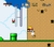 Mario slamming into a Monty Mole while flying in the air in the level Cookie Mountain.