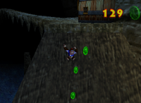 A set of green Banana Coins in Crystal Caves.