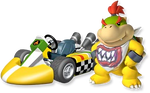 Artwork of Bowser Jr. with his standard kart from Mario Kart Wii