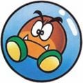 Artwork of a Galoomba in a bubble from Super Mario World