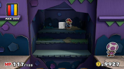 Sixth ? Block in Lighthouse Island of Paper Mario: Color Splash.
