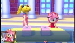 A screenshot from the video game Mario & Sonic at the London 2012 Olympic Games.