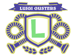 Luigi Gusters logo from Mario Kart Stadium
