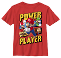 "POWER PLAYER" T-shirt with Mario, Toad, Luigi, Bowser, and Donkey Kong