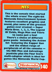 One of the Nintendo Collector Cards