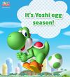 Spring-themed E-card with Yoshi and a Yoshi's Egg