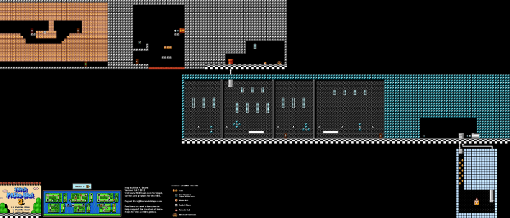 Map of World 7-Fortress 1 of Super Mario Bros. 3