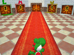 Yoshi in the princess's room.